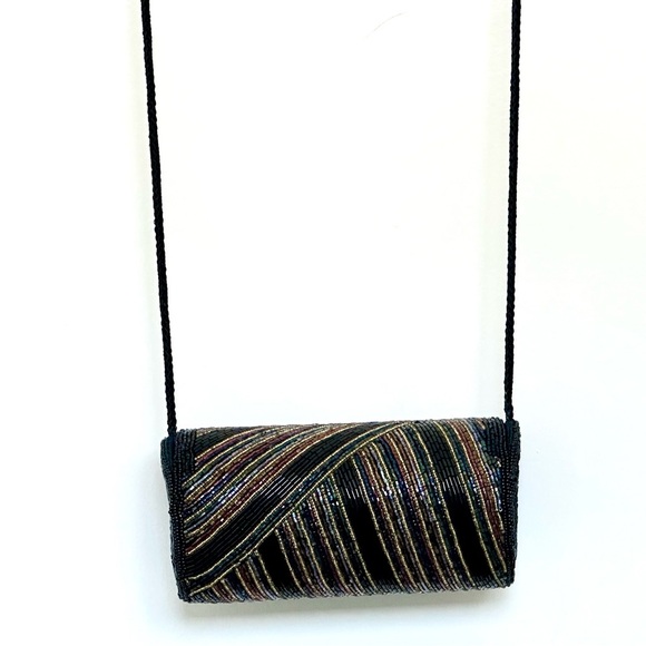 Delill Vintage Multicolor Beaded Clutch / Evening Bag Never Used! - Picture 6 of 12